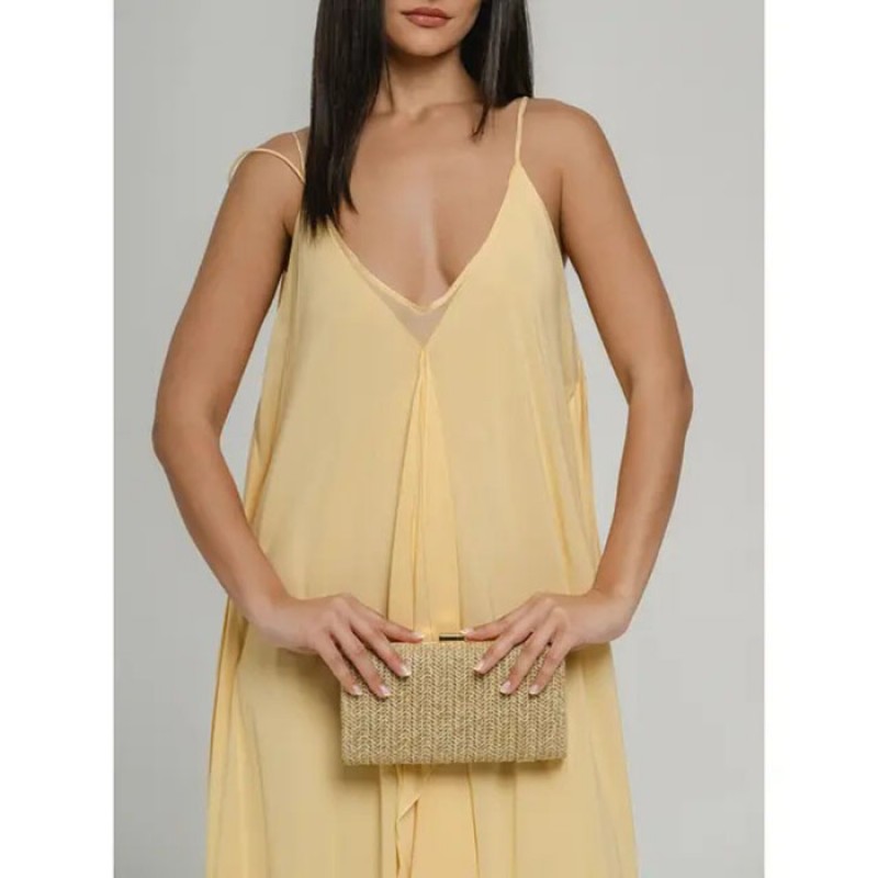 RAFFIA CLUTCH BAG Τσάντες