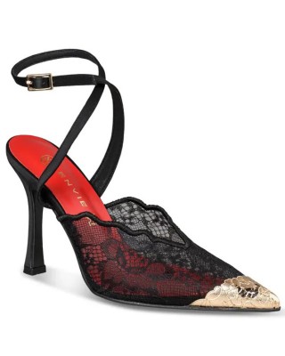 LACE SLINGBACK PUMPS