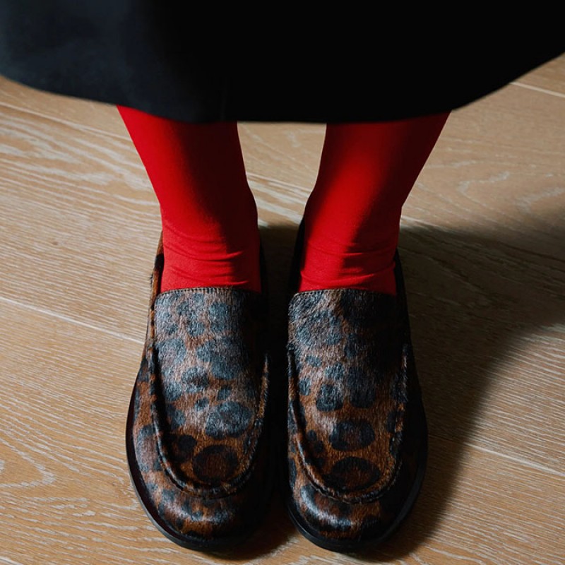 Animal Print δερμάτινα Loafers της Gioseppo  Παπούτσια