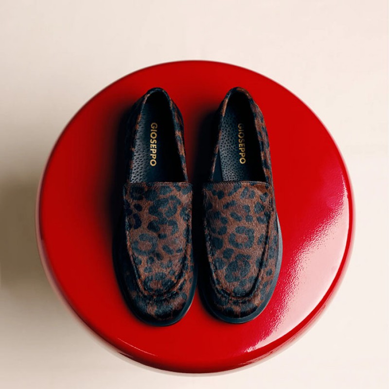 Animal Print δερμάτινα Loafers της Gioseppo  Παπούτσια