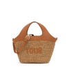 Medium-sized TOUS Lirio Rafia basket bag in camel color Bags