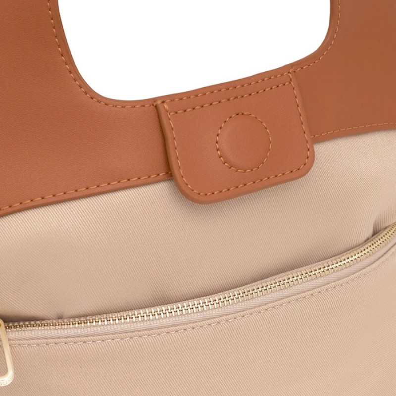 Medium-sized TOUS Lirio Rafia basket bag in camel color Bags