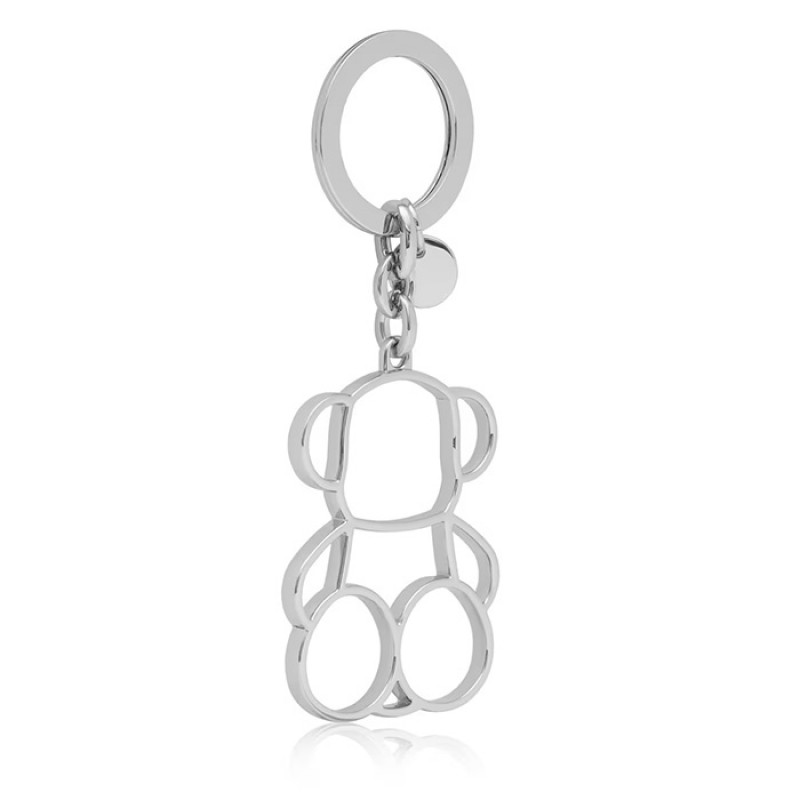 Silhouette Bold Bear Keychain in Silver Accessoris