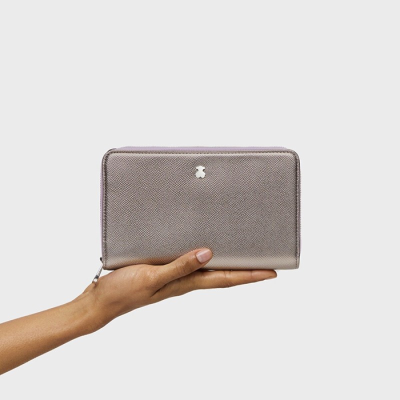 Medium New Dubai Saffiano Wallet in Silver Accessoris