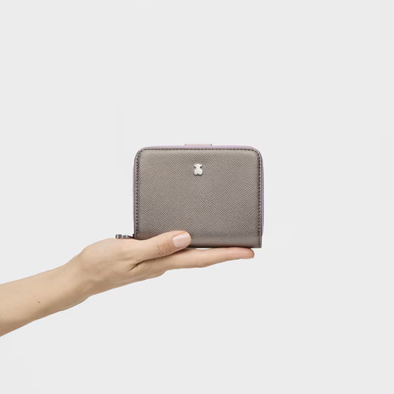 Small New Dubai Saffiano Wallet in Silver Accessoris