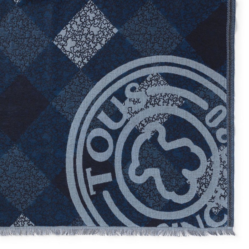 Μπλέ ζακάρ Φουλάρι Kaos Mini Stamp Αξεσουάρ
