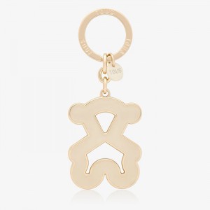TOUS Bear keychain in gold and white
