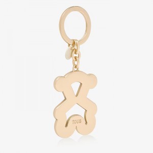 TOUS Bear keychain in gold and white