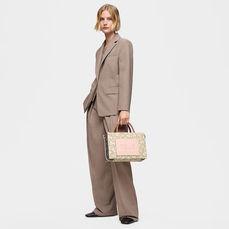 Μεσαίου μεγέθους τσάντα shopper Amaya Kaos Icon σε μπέζ χρώμα Τσάντες