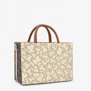 Μεσαίου μεγέθους τσάντα shopper Amaya Kaos Icon σε μπέζ χρώμα