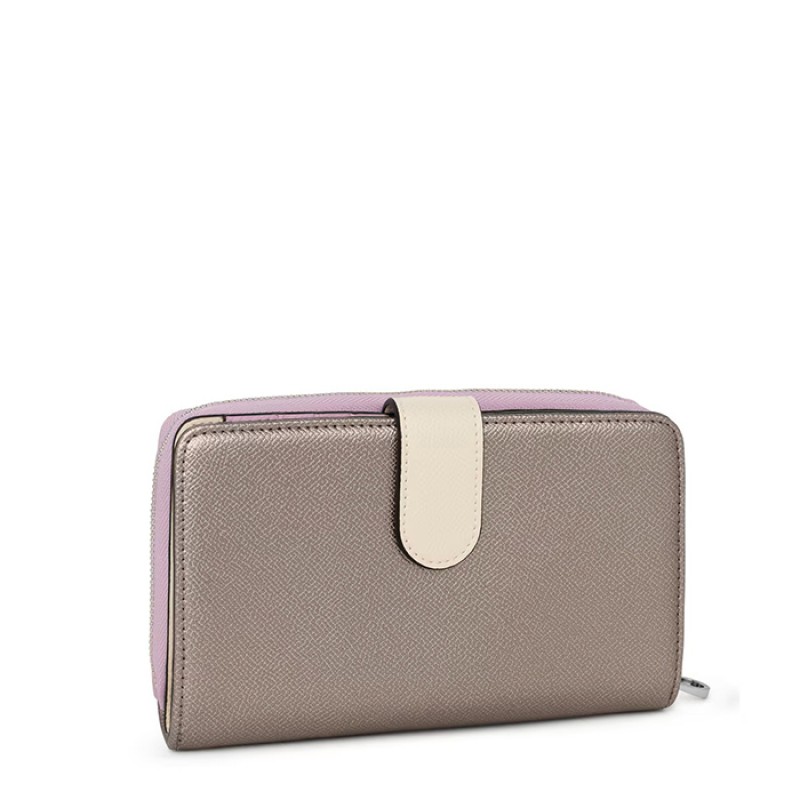 Medium New Dubai Saffiano Wallet in Silver Accessoris