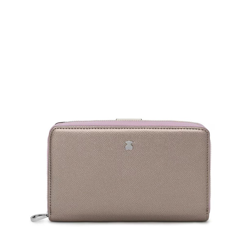 Medium New Dubai Saffiano Wallet in Silver Accessoris