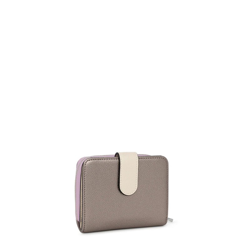 Small New Dubai Saffiano Wallet in Silver Accessoris