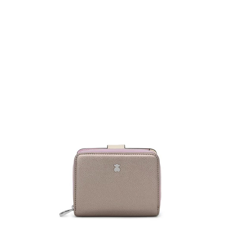 Small New Dubai Saffiano Wallet in Silver Accessoris