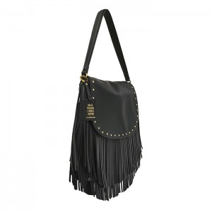 Black fringe hobo medium shoulder bag Black fringe hobo medium shoulder bag